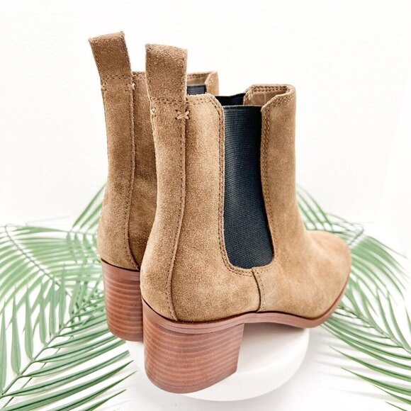 Steve Madden Rhiannon Brown Suede Almond Toe Ankle Chelsea Boots Size 7.5M NWOB - Picture 6 of 13